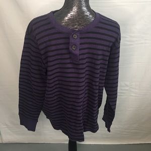 Vintage Sears & Roebuck Thermal Striped Shirt  XXL
